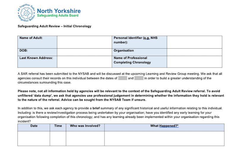 Initial chronology template