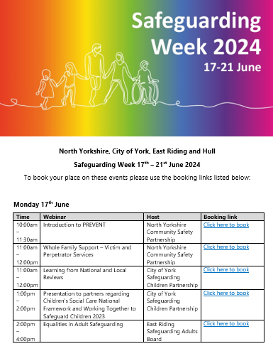 Safeguarding Week programme